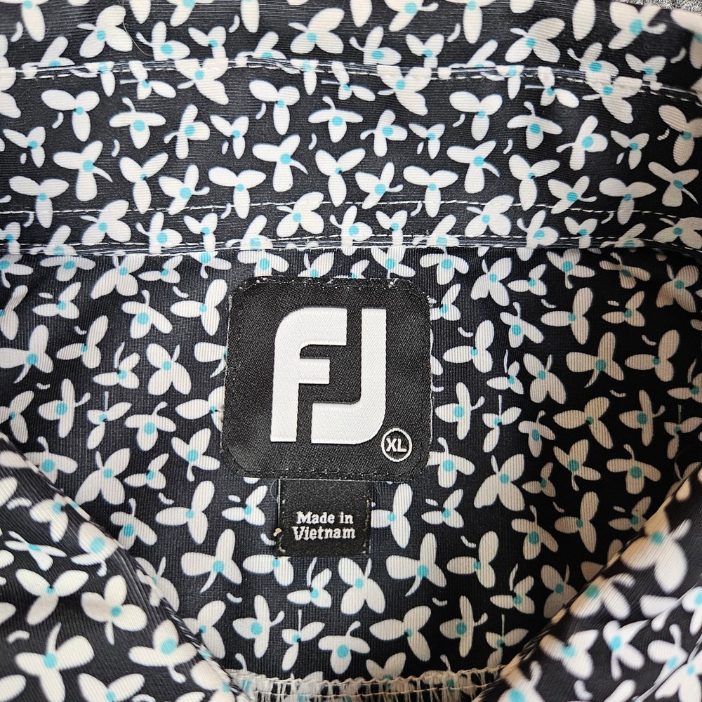 Footjoy Lisle Floral Print Polo Shirt Men's XL Golf Performance Wigwam Golf Club - Picture 3 of 9
